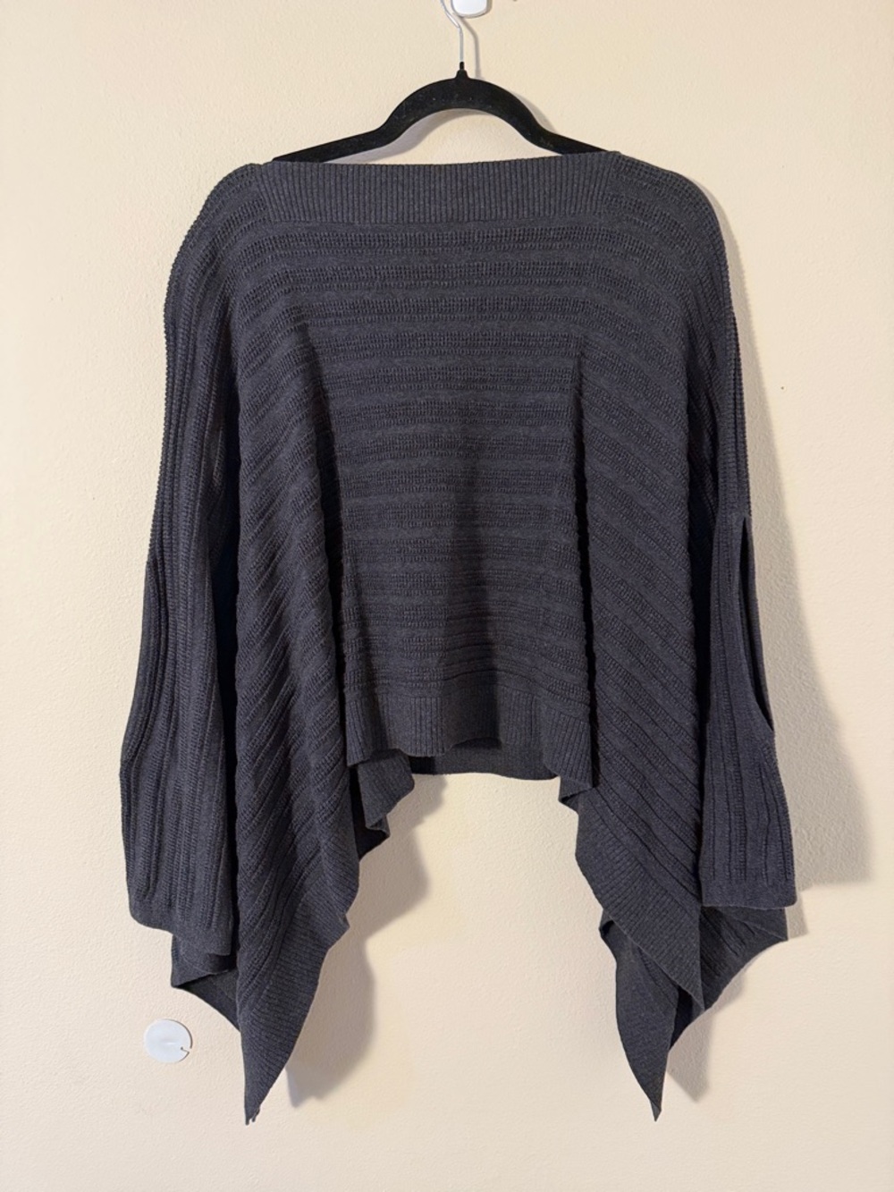 Lululemon Charcoal Gray Textured Forward Flow Knit Poncho Size OS